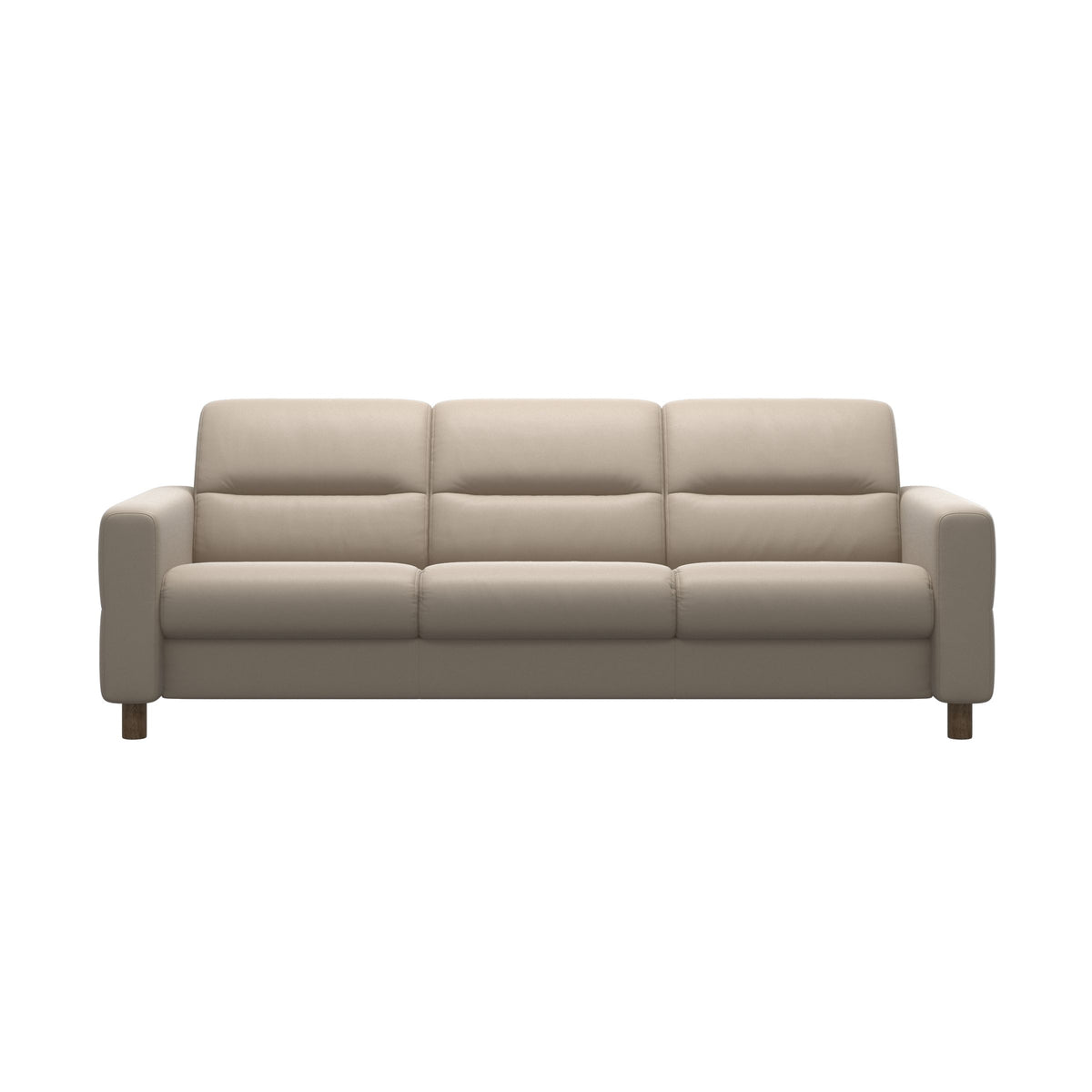 Fiona - 3-Seater Sofa - Paloma Mushroom - Smoked Oak