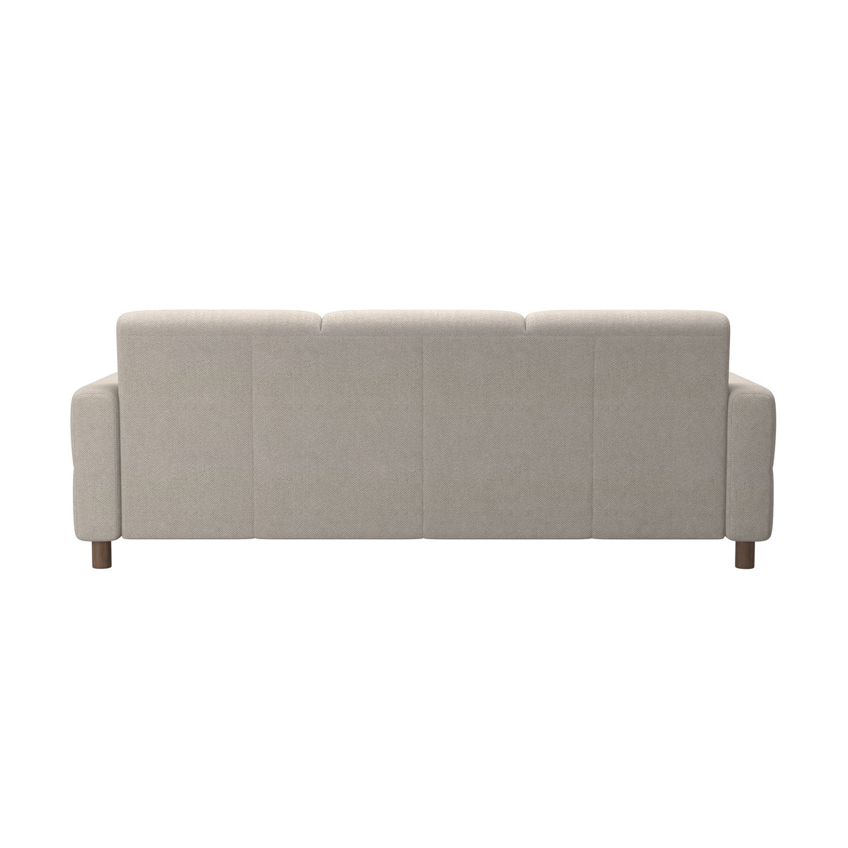 Stressless Fiona 3-Seater Sofa in Aster Off White, Walnut, rear three-quarter view