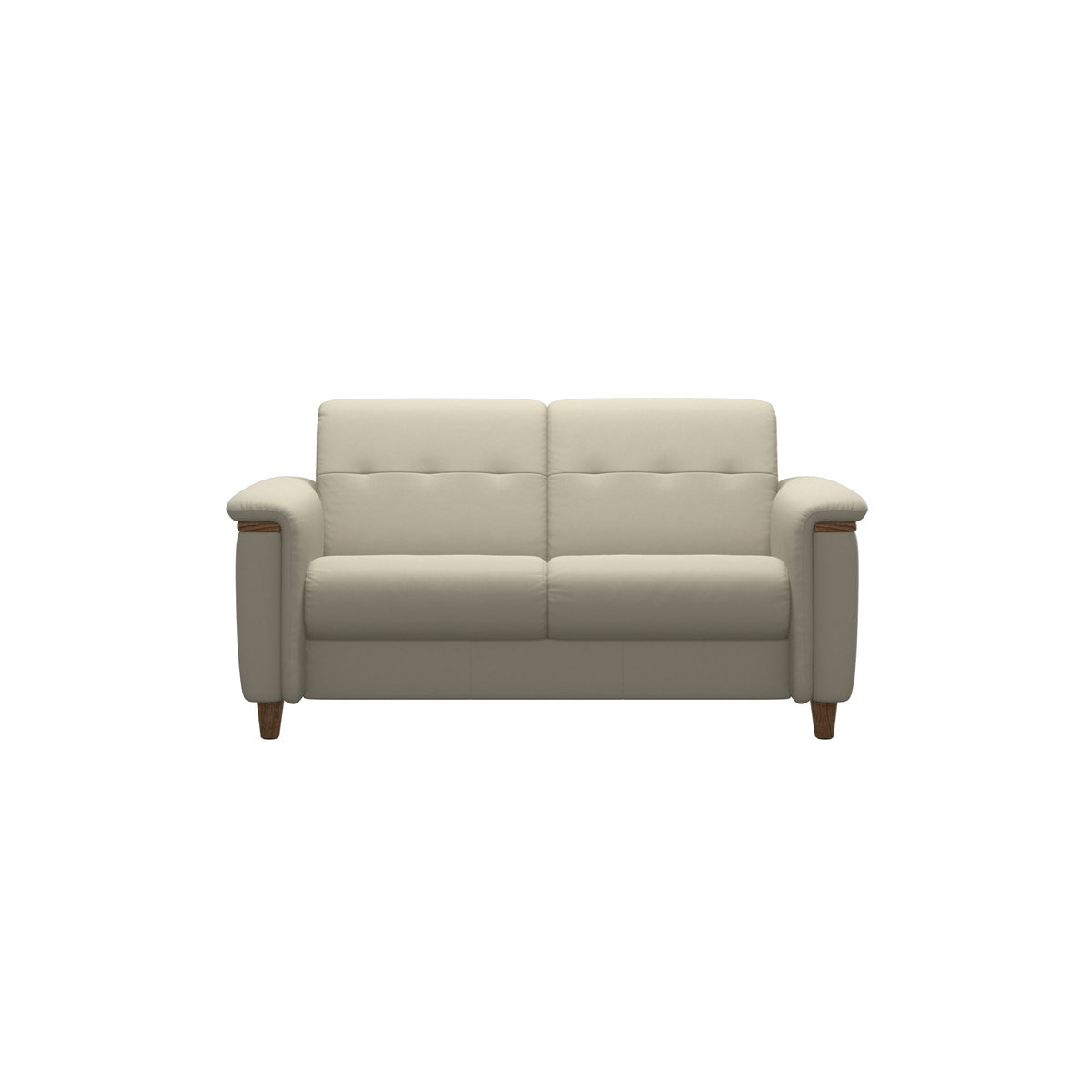 Flora 2-Seater - Paloma Light Grey - Teak