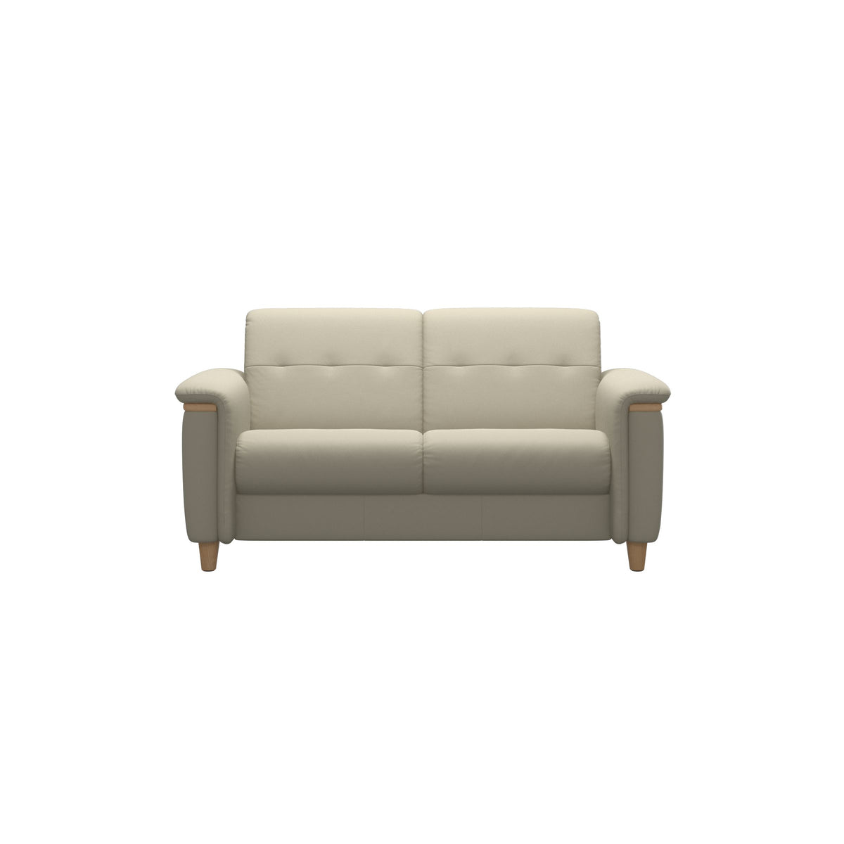Flora 2-Seater - Paloma Light Grey - Oak