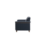 Flora 2-Seater - Paloma Oxford Blue - Walnut