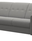 Paloma Leather Silver Grey & Walnut Arm Trim | Stressless Flora 3-Seater Sofa | Valley Ridge Furniture