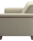 Paloma Leather Light Grey & Walnut Arm Trim | Stressless Flora 3-Seater Sofa | Valley Ridge Furniture