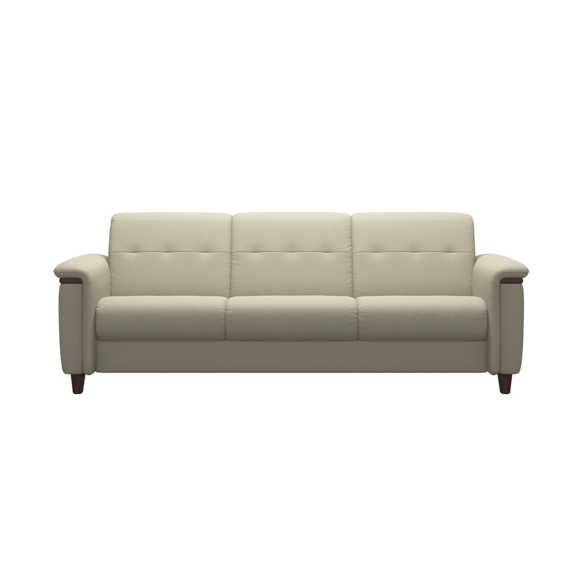 Flora 3-Seater - Paloma Light Grey - Wenge