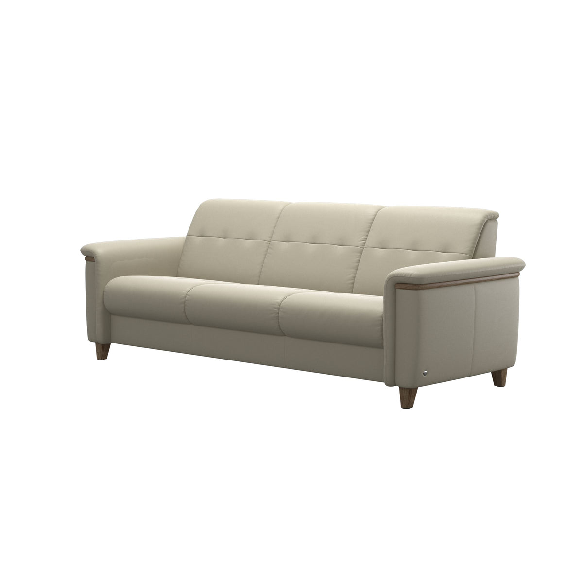 Flora 3-Seater - Paloma Light Grey - Smoked Oak