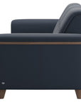 Paloma Leather Oxford Blue & Walnut Arm Trim | Stressless Flora 3-Seater Sofa | Valley Ridge Furniture