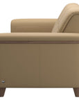 Paloma Leather Sand & Walnut Arm Trim | Stressless Flora 3-Seater Sofa | Valley Ridge Furniture