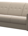 Paloma Leather Mushroom & Smoked Oak Arm Trim | Stressless Flora 3-Seater Sofa | Valley Ridge Furniture