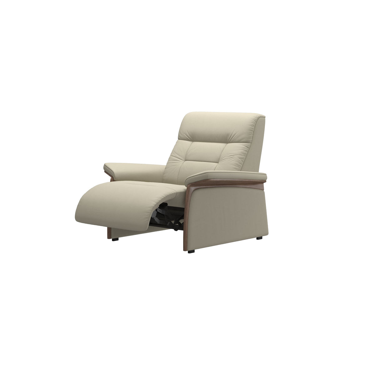 Mary Wood Chair - Paloma Light Grey - Walnut