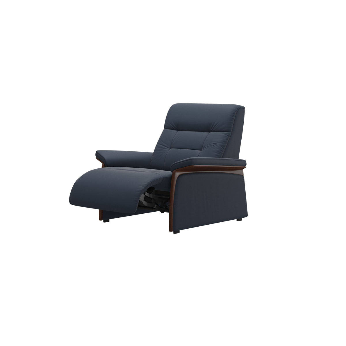 Mary Wood Chair - Paloma Oxford Blue - Brown