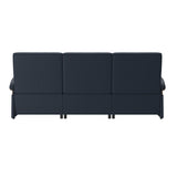 Mary Wood 3-Seat - Paloma Oxford Blue - Walnut