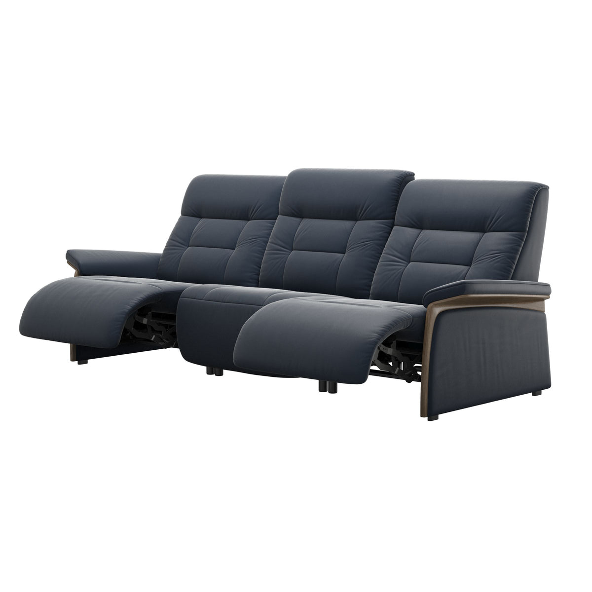 Mary Wood 3-Seat - Paloma Oxford Blue - Smoked Oak