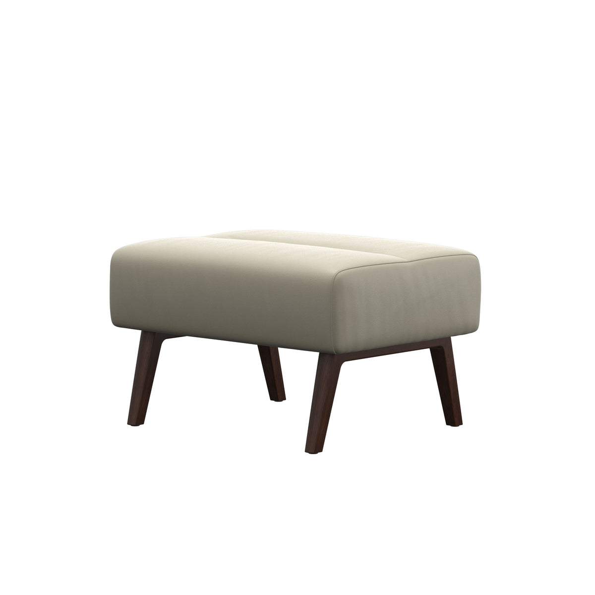 Stella Wood - Ottoman - Paloma Light Grey - Brown - Medium