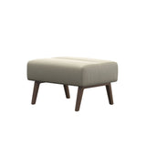 Stella Wood - Ottoman - Paloma Light Grey - Walnut - Medium