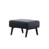 Stella Wood - Ottoman - Paloma Oxford Blue - Brown - Medium