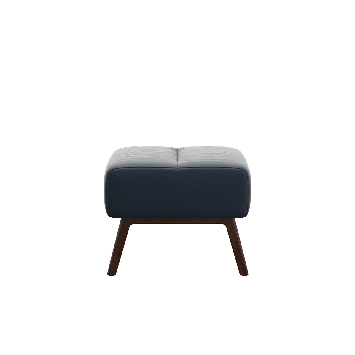Stella Wood - Ottoman - Paloma Oxford Blue - Brown - Medium
