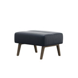 Stella Wood - Ottoman - Paloma Oxford Blue - Smoked Oak - Medium