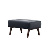 Stella Wood - Ottoman - Paloma Oxford Blue - Brown - Large
