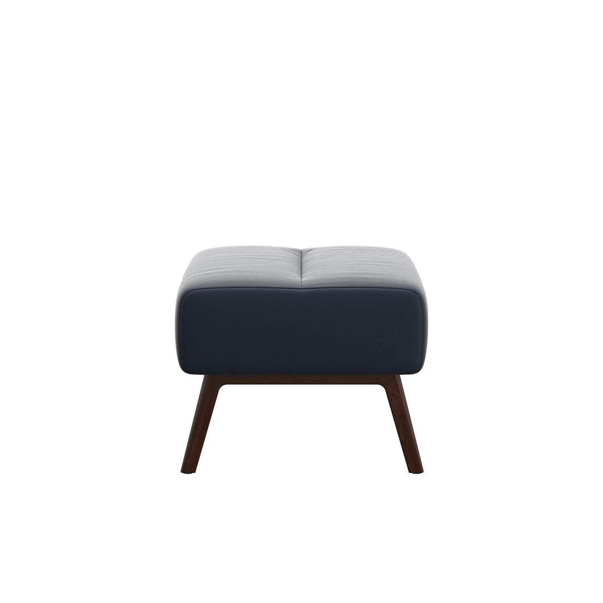 Stella Wood - Ottoman - Paloma Oxford Blue - Brown - Large