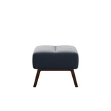 Stella Wood - Ottoman - Paloma Oxford Blue - Brown - Large