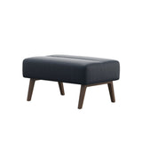 Stella Wood - Ottoman - Paloma Oxford Blue - Walnut - Large