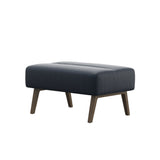 Stella Wood - Ottoman - Paloma Oxford Blue - Smoked Oak - Large