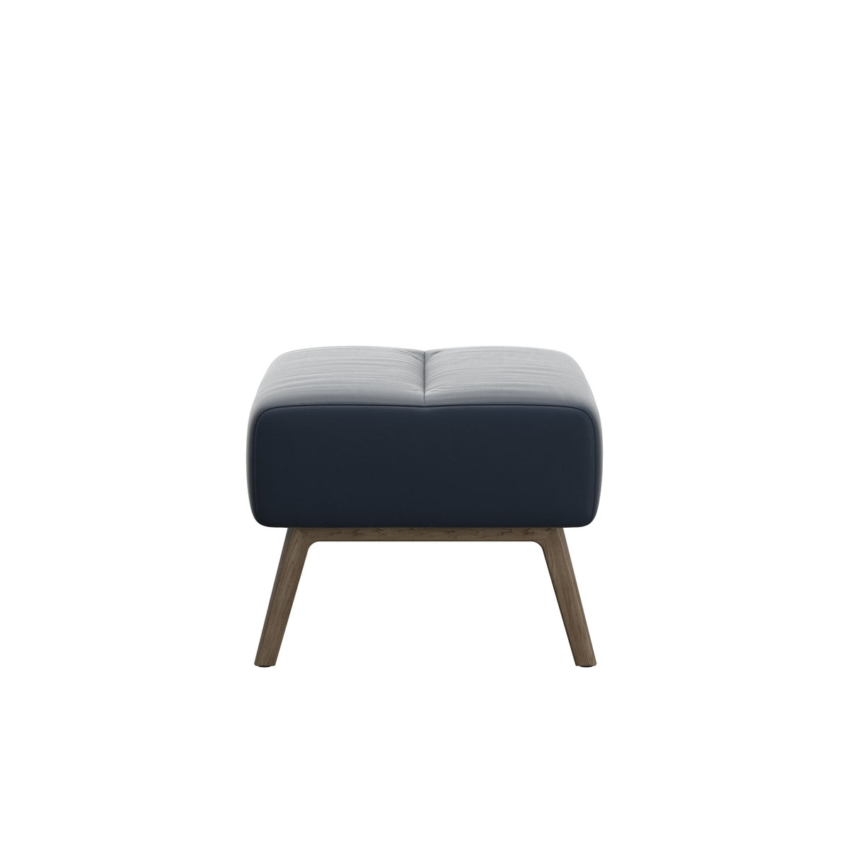 Stella Wood - Ottoman - Paloma Oxford Blue - Smoked Oak - Large