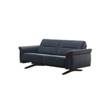 Stella Wood - 2-Seater Sofa - Paloma Oxford Blue - Brown