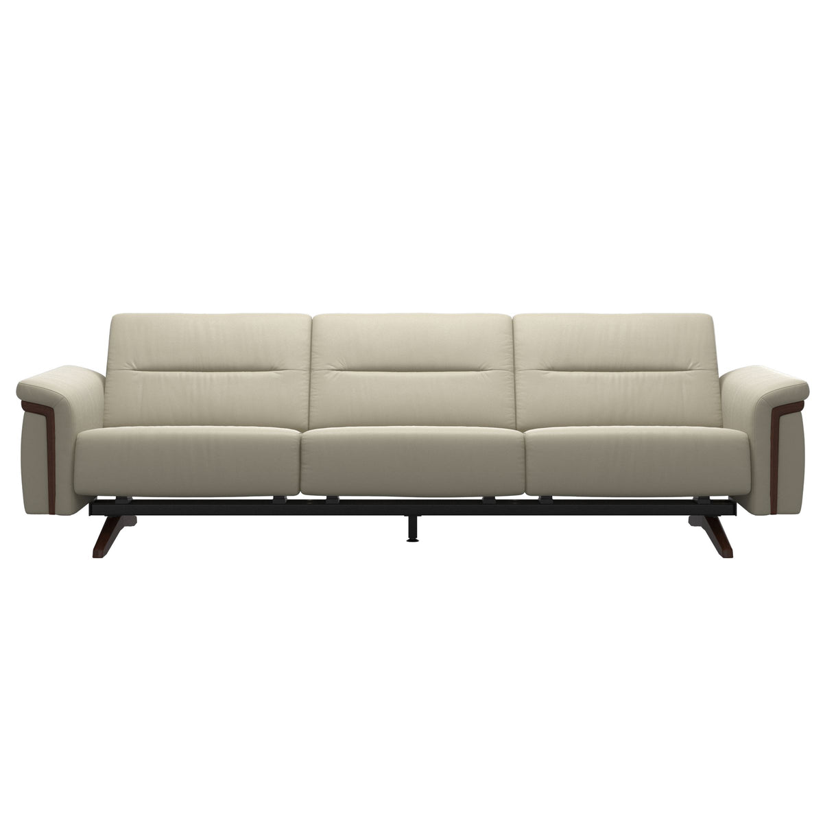 Stella Wood - 3-Seater Sofa - Paloma Light Grey - Brown