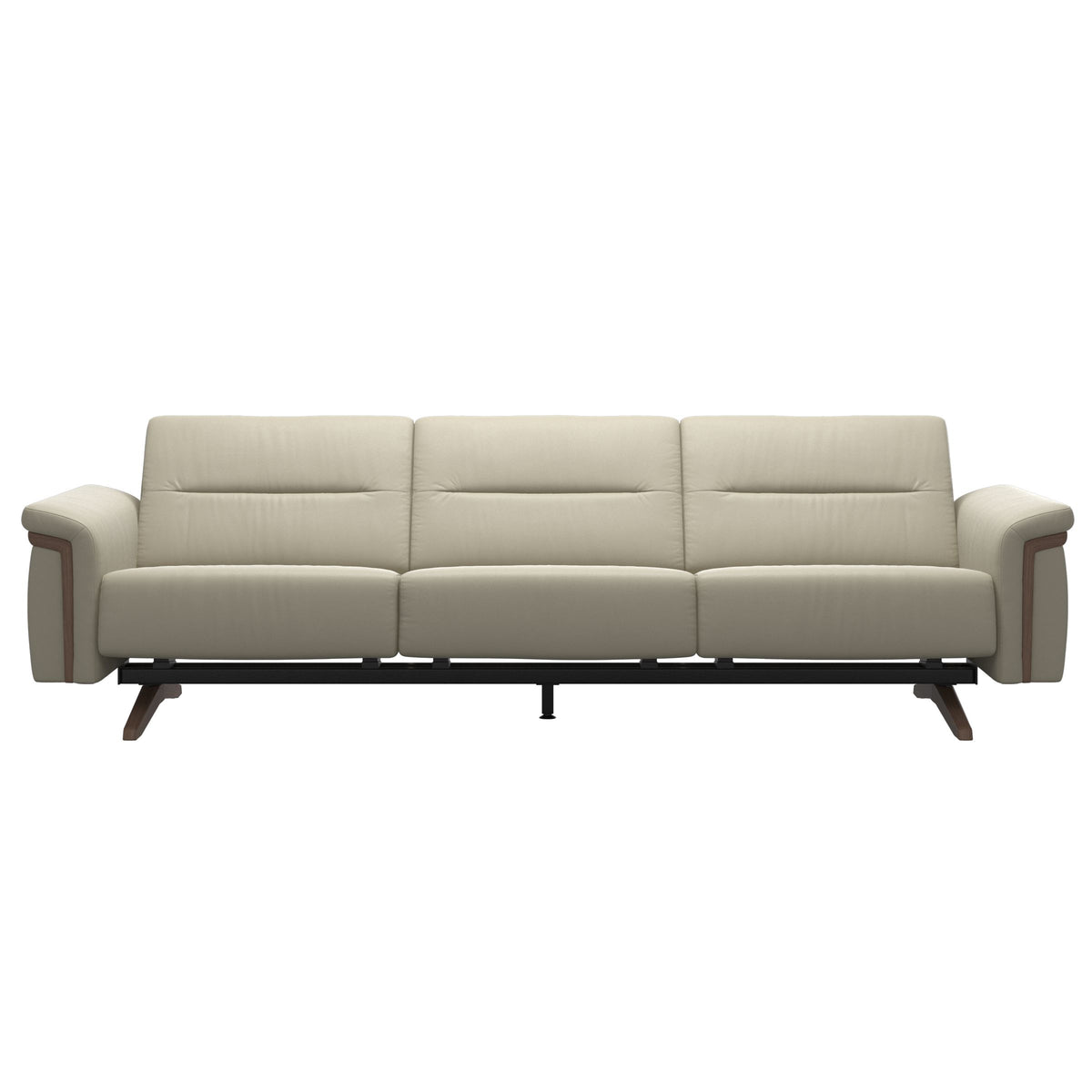 Stella Wood - 3-Seater Sofa - Paloma Light Grey - Walnut
