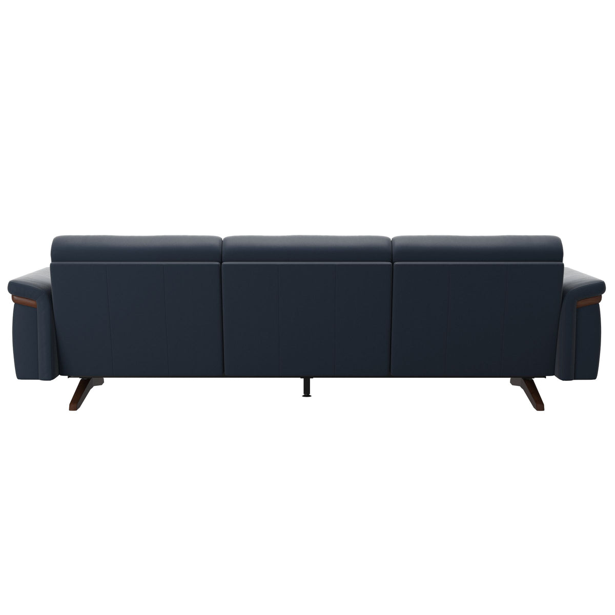 Stella Wood - 3-Seater Sofa - Paloma Oxford Blue - Brown