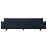 Stella Wood - 3-Seater Sofa - Paloma Oxford Blue - Brown