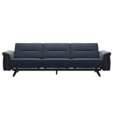 Stella Wood - 3-Seater Sofa - Paloma Oxford Blue - Brown