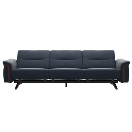 Stella Wood - 3-Seater Sofa - Paloma Oxford Blue - Brown