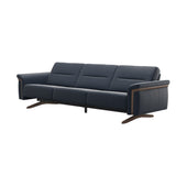 Stella Wood - 3-Seater Sofa - Paloma Oxford Blue - Walnut