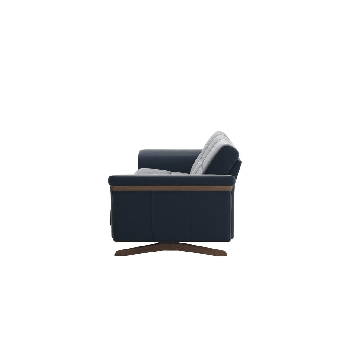 Stella Wood - 3-Seater Sofa - Paloma Oxford Blue - Walnut
