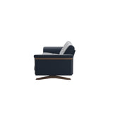 Stella Wood - 3-Seater Sofa - Paloma Oxford Blue - Walnut