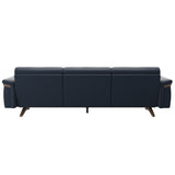 Stella Wood - 3-Seater Sofa - Paloma Oxford Blue - Walnut