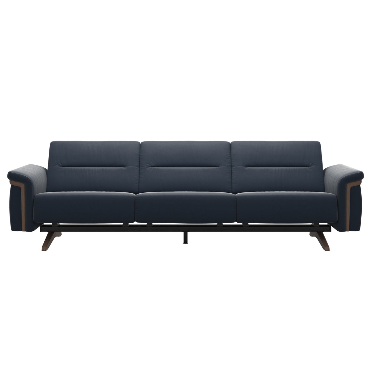 Stella Wood - 3-Seater Sofa - Paloma Oxford Blue - Walnut