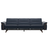 Stella Wood - 3-Seater Sofa - Paloma Oxford Blue - Walnut