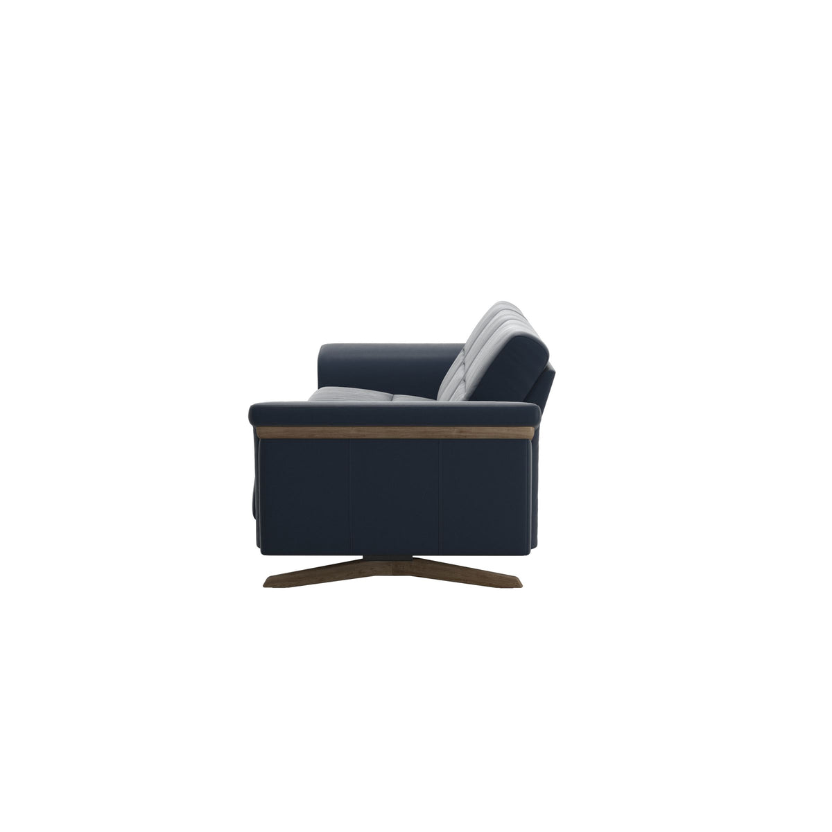 Stella Wood - 3-Seater Sofa - Paloma Oxford Blue - Smoked Oak