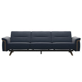 Stella Wood - 3-Seater Sofa - Paloma Oxford Blue - Smoked Oak