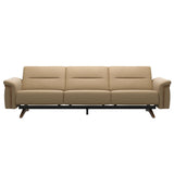 Stressless Stella Wood 3-Seater Sofa in Paloma Sand, front view, Teak wood