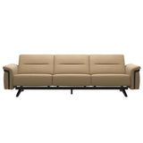 Stressless Stella Wood 3-Seater Sofa in Paloma Sand, front view, Black wood