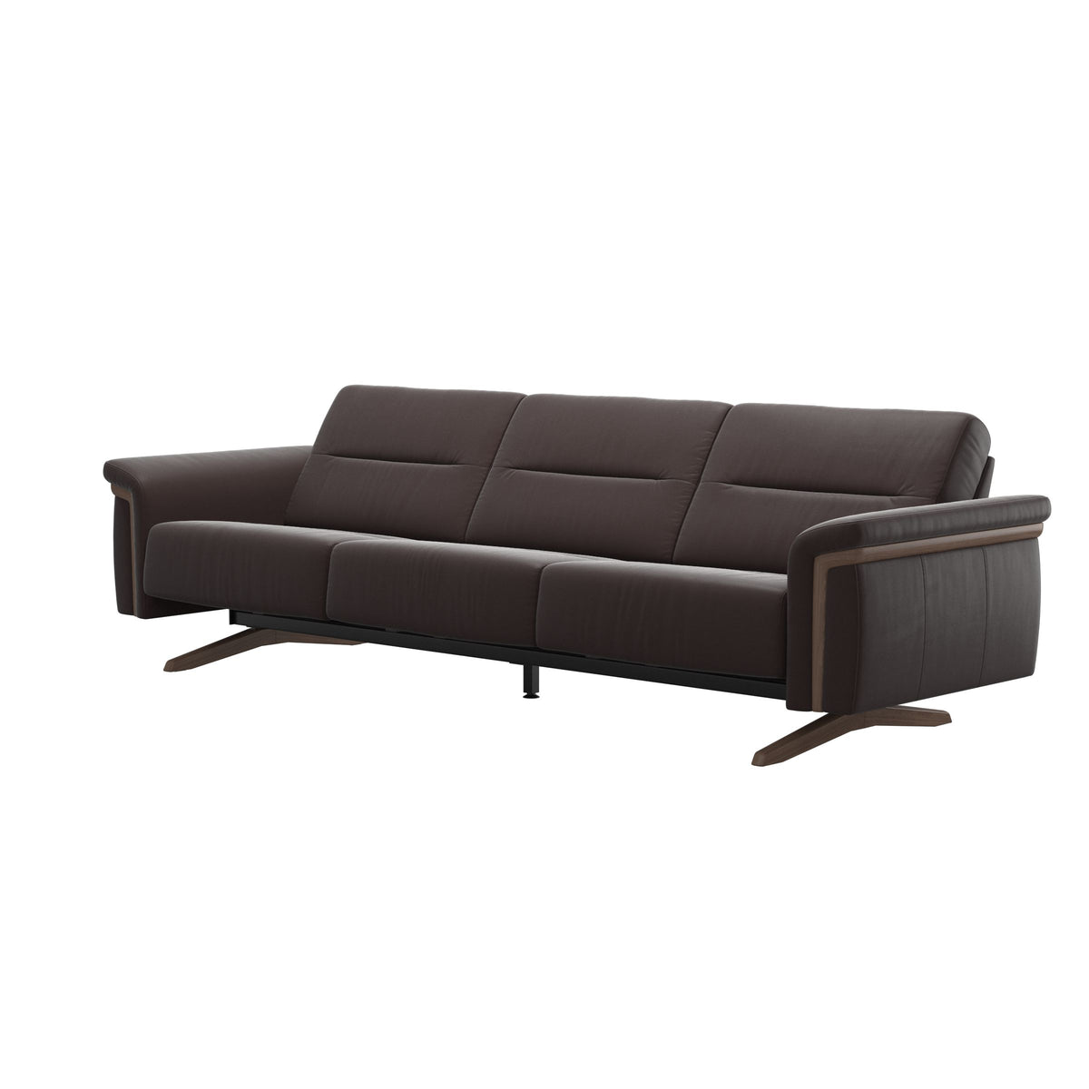 Stella Wood - 3-Seater Sofa - Paloma Chocolate - Walnut
