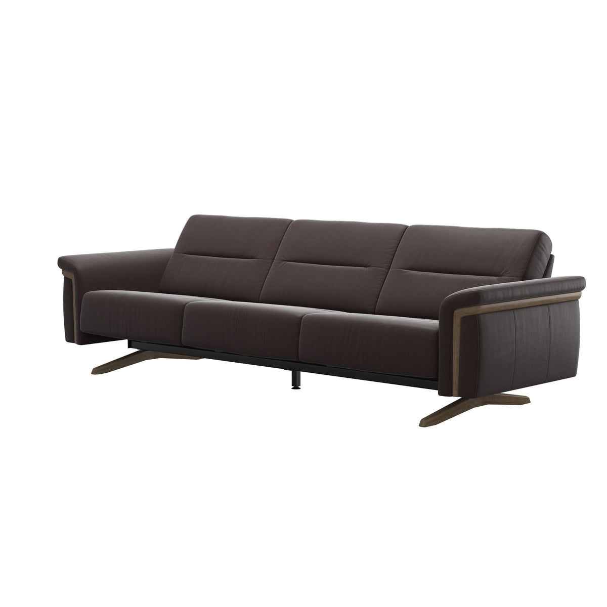 Stella Wood - 3-Seater Sofa - Paloma Chocolate - Smoked Oak