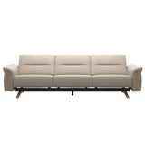 Stressless Stella Wood 3-Seater Sofa in Paloma Fog, front view, Oak wood