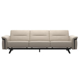 Stressless Stella Wood 3-Seater Sofa in Paloma Fog, front view, Black wood
