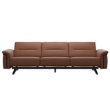 Stressless Stella Wood 3-Seater Sofa in Paloma New Cognac, front view, Black wood