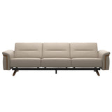 Stressless Stella Wood 3-Seater Sofa in Paloma Mushroom, front view, Teak wood